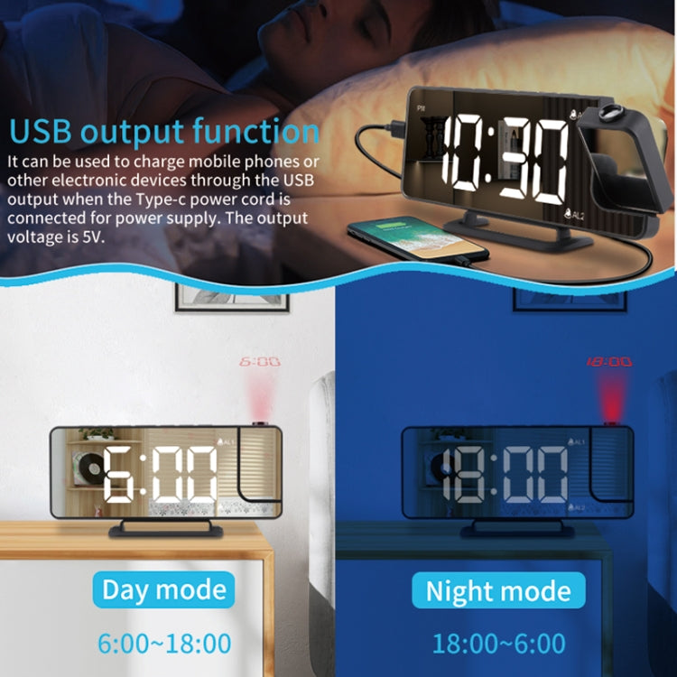 TS-9210 Digital Mirror Projection Alarm Clock With Time Display and Projection