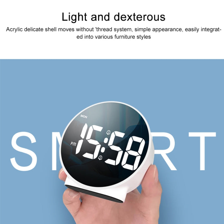 8816 LED Mirror Round Dual-purpose Alarm Clock
