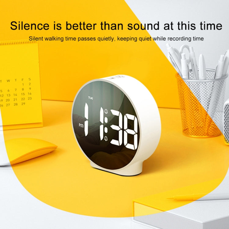 8816 LED Mirror Round Dual-purpose Alarm Clock