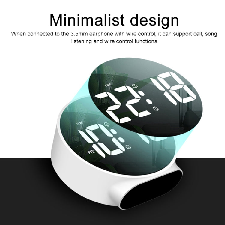 8816 LED Mirror Round Dual-purpose Alarm Clock