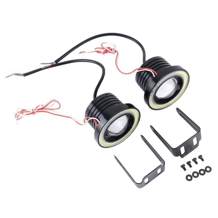 3.0 inch DC 12V 10W 900LM 6500K Car Angel Eyes Fog Lamp Foglight(White Light + White Light)