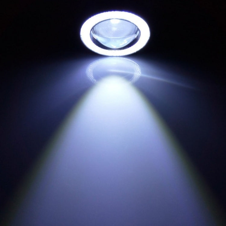 3.0 inch DC 12V 10W 900LM 6500K Car Angel Eyes Fog Lamp Foglight(White Light + White Light)