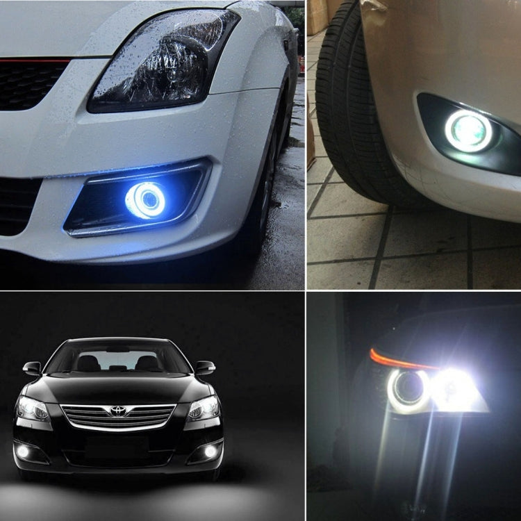 3.0 inch DC 12V 10W 900LM 6500K Car Angel Eyes Fog Lamp Foglight(White Light + White Light)