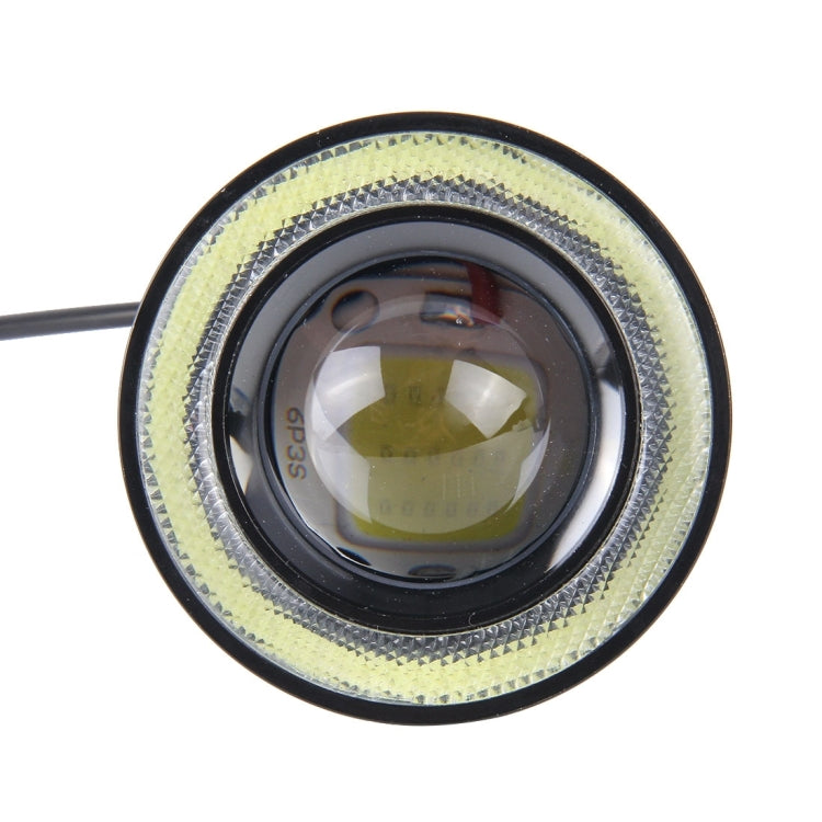 3.5 inch DC 12V 10W 900LM 7000K Car Angel Eyes Fog Lamp Foglight(White Light + White Light)