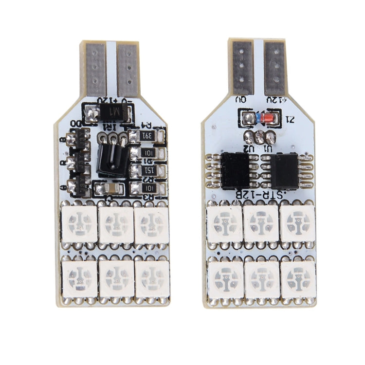 2 PCS Colorful 39MM T10 Port Remote Control Car Dome Lamp LED Reading Light with 12 LED Lights