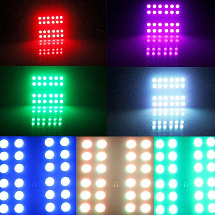 2 PCS Colorful 39MM T10 Port Remote Control Car Dome Lamp LED Reading Light with 12 LED Lights