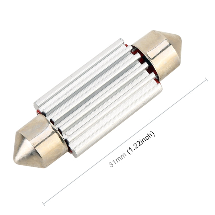 2 PCS DC 12V 2W 31MM 4014 Bicuspid Port No Decoding Car Dome Lamp LED Reading Light with 10 LED Lights