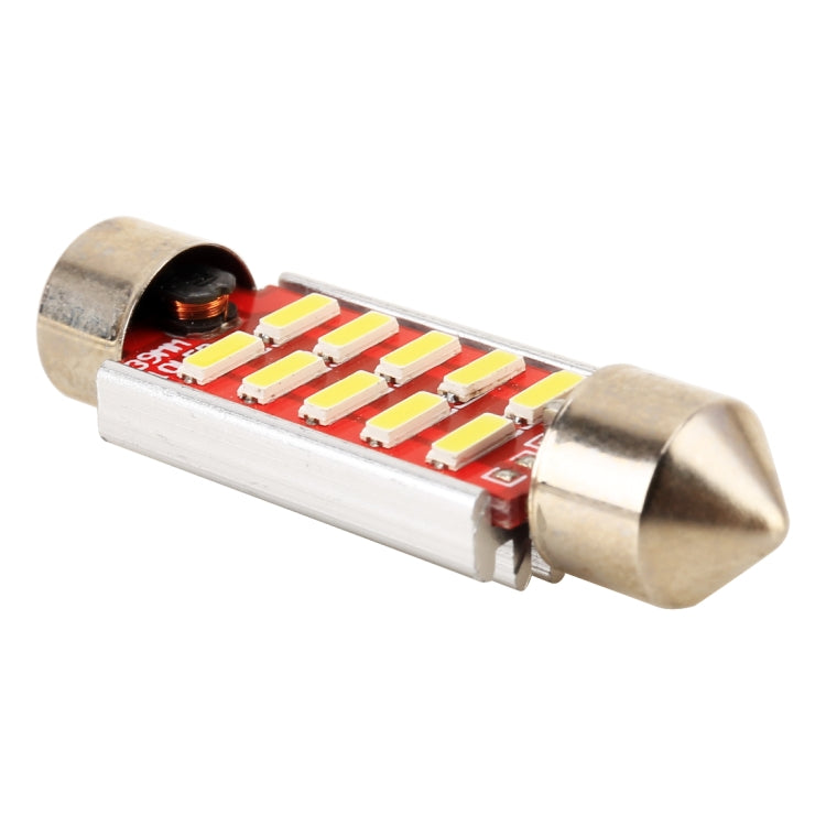 2 PCS DC 12V 2W 41MM 4014 Bicuspid Port No Decoding Car Dome Lamp LED Reading Light with 10 LED Lights