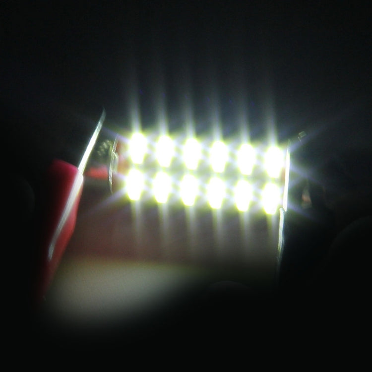 2 PCS DC 12V 2W 39MM 4014 Bicuspid Port No Decoding Car Dome Lamp LED Reading Light with 10 LED Lights