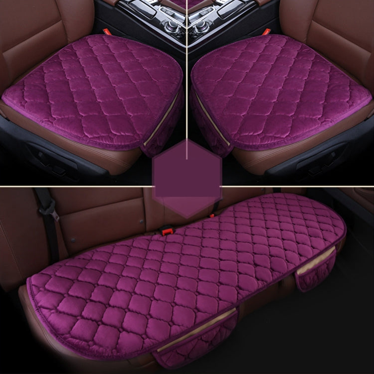 3 PCS / Set Luxurious Warm Car Seat Cover Cushion Universal Front Back Seat Covers Car Non-slip Chair Pad Warm Car Mats No Back Plush Cushion