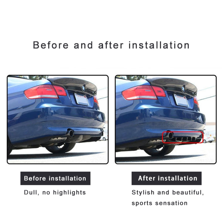 Universal Car Rear Bumper Lip Diffuser 7 Shark Fin Style Black ABS, Size: 85.3 x 79.8 x 13.4cm