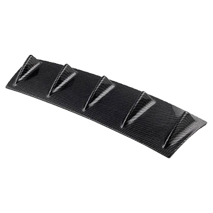 Universal Car Rear Bumper Lip Diffuser 5 Shark Fin Style Carbon Fiber  ABS, Size: 58.4 x 53.3 x 15.2cm