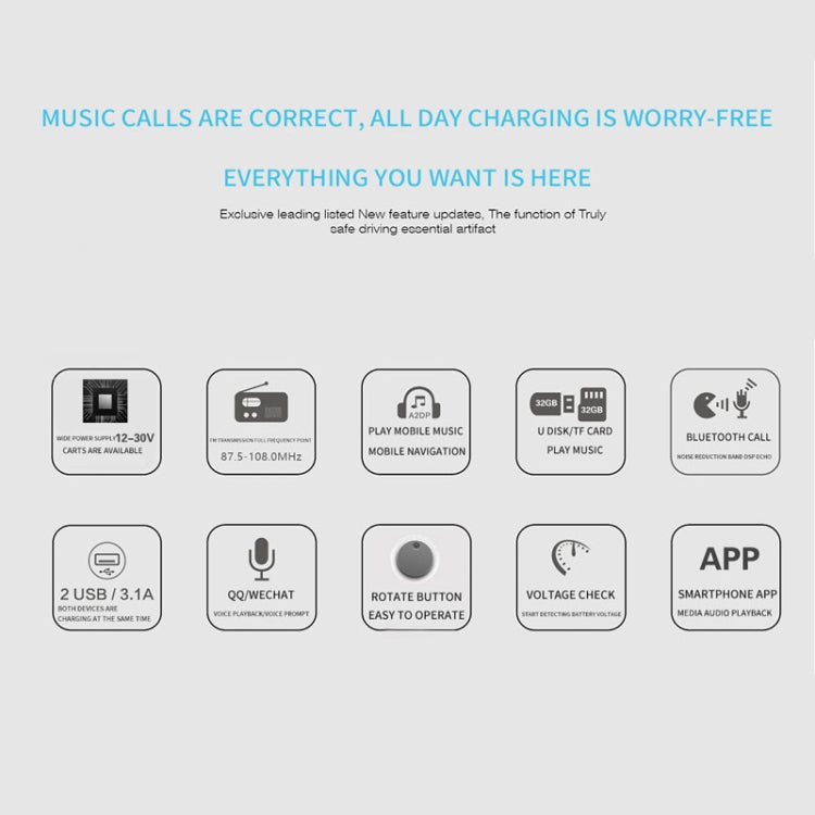 805E Dual USB Charging Bluetooth FM Transmitter MP3 Music Player Car Kit, Support Hands-Free Call  & Read TF Card / U Disk Music