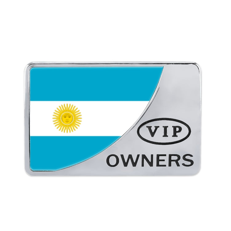 Universal Car Argentina Flag Rectangle Shape VIP Metal Decorative Sticker