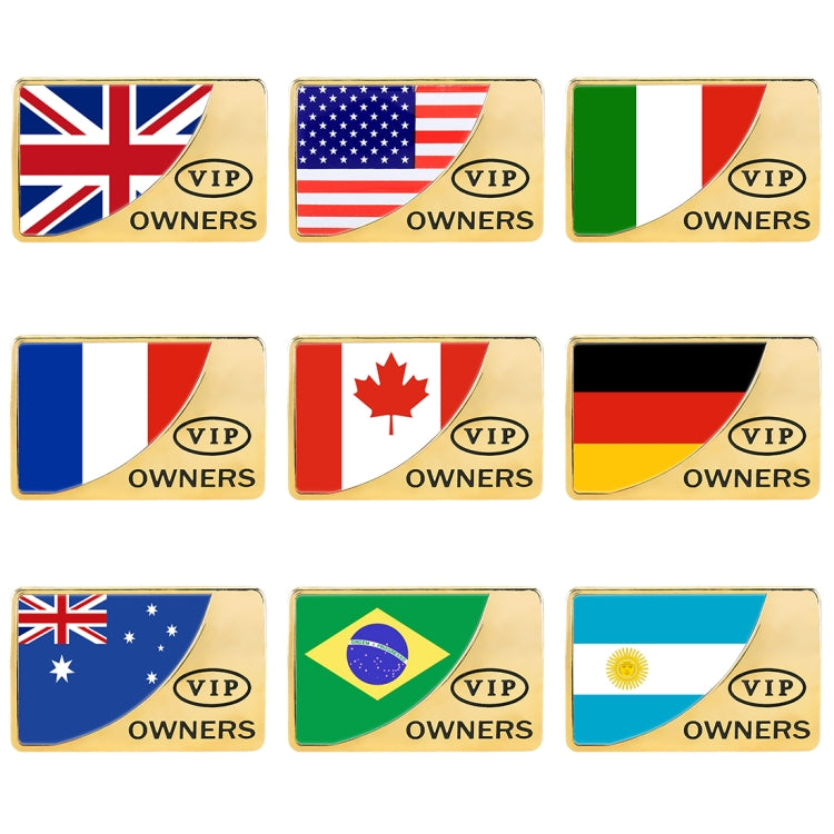 Universal Car Canada Flag Rectangle Shape VIP Metal Decorative Sticker