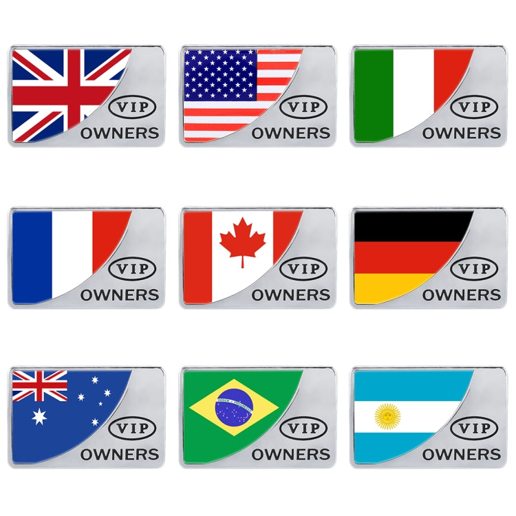 Universal Car Italy Flag Rectangle Shape VIP Metal Decorative Sticker