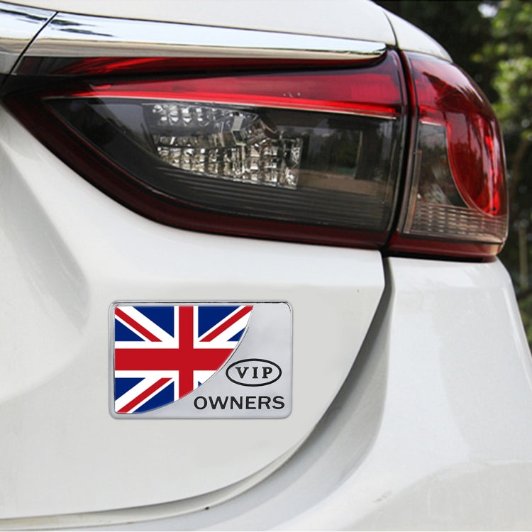 Universal Car UK Flag Rectangle Shape VIP Metal Decorative Sticker