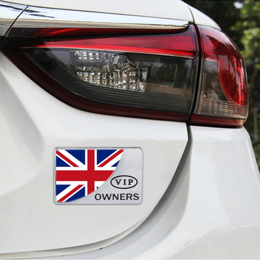 Universal Car UK Flag Rectangle Shape VIP Metal Decorative Sticker