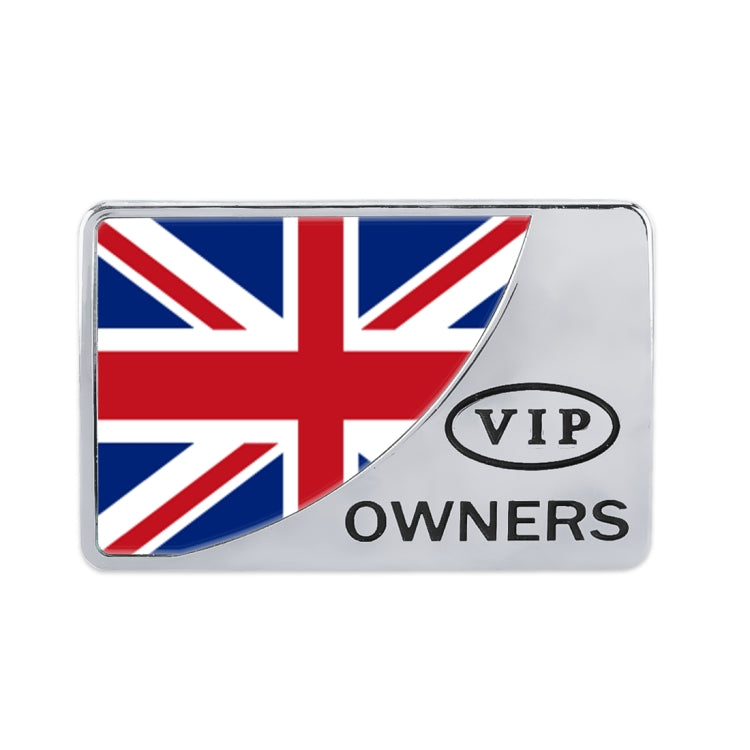 Universal Car UK Flag Rectangle Shape VIP Metal Decorative Sticker