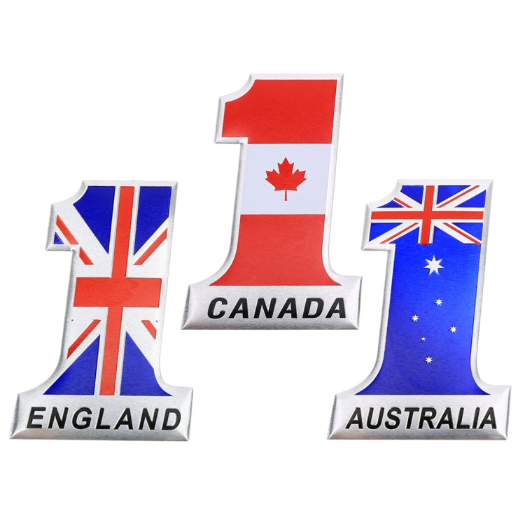Universal Car UK Flag Number 1 Shape Metal Decorative Sticker