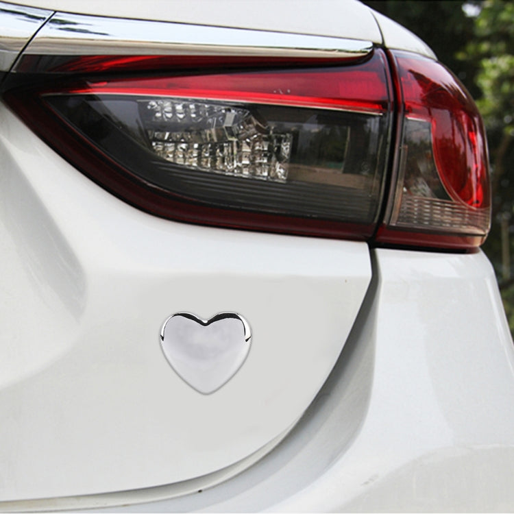 Heart Shape Car Metal Body Decorative Sticker, Heart Shape (Silver), Heart Shape (Red)