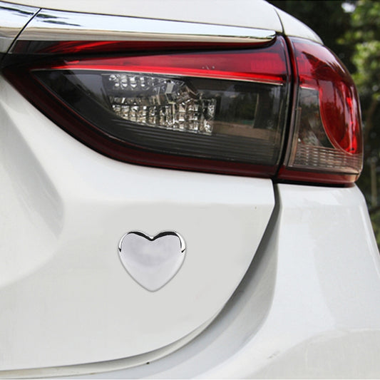Heart Shape Car Metal Body Decorative Sticker, Heart Shape (Silver), Heart Shape (Red)