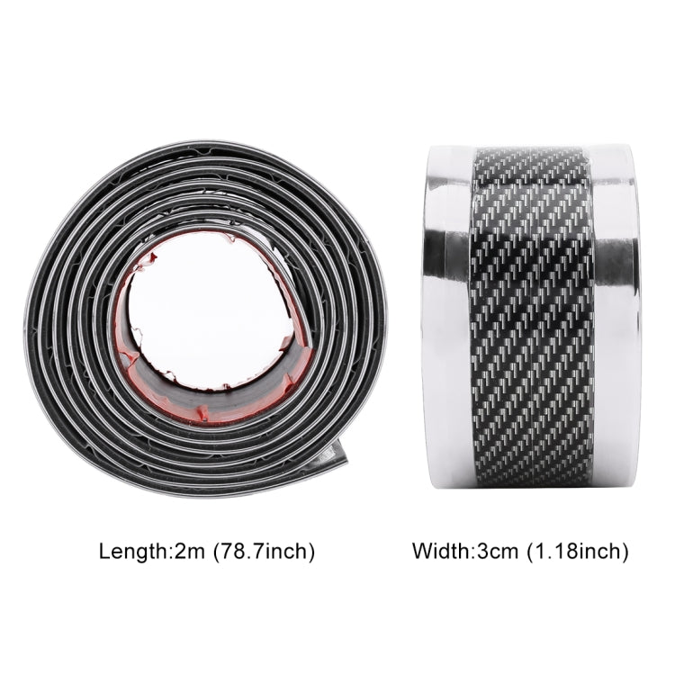 Universal Electroplate Carbon Fibre Car Door Threshold Decoration Strip Decorative Sticker, Size : 3CM x 2M