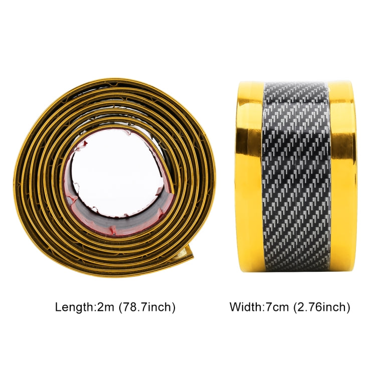 Universal Electroplate Carbon Fibre Car Door Threshold Decoration Strip Decorative Sticker, Size : 7CM x 2M