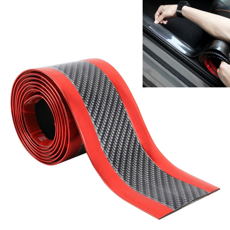 Universal Electroplate Carbon Fibre Car Door Threshold Decoration Strip Decorative Sticker, Size : 7CM x 2M