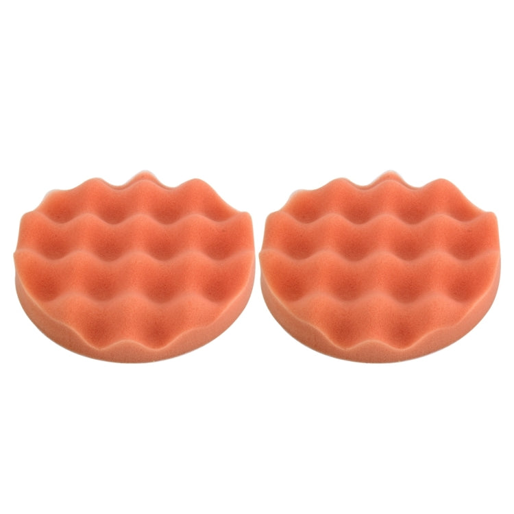 2 PCS Car Wax Sponge Round and Wavy Shape Sponge High-density Waxing Sponge，Size:15 x 15cm