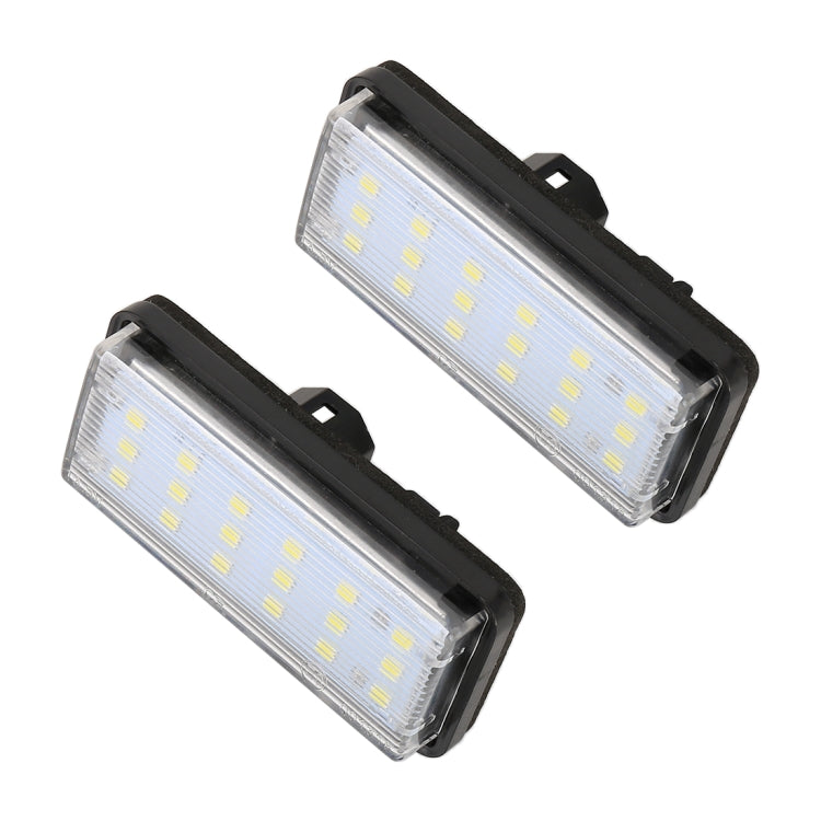 2 PCS DC12V / 1.5W/ 6000K / 100LM Car LED License Plate Light 18LEDs SMD-3528 Lamps for Lexus