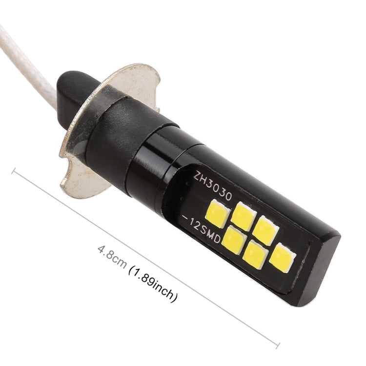 2 PCS H3 DC9-16V / 3.5W / 6000K / 320LM Car Auto Fog Light 12LEDs SMD-ZH3030 Lamps, with Constant Current