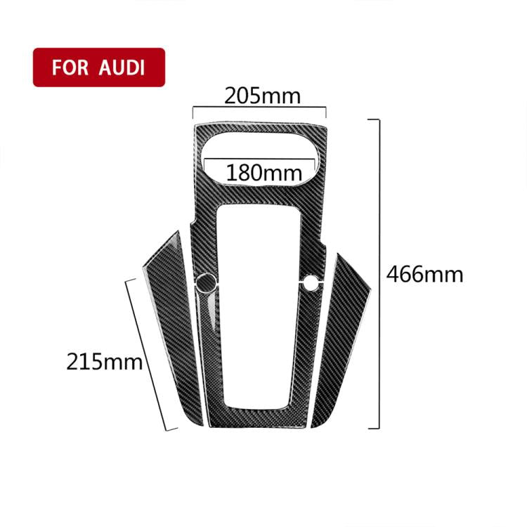 3 PCS Car Carbon Fiber Gear Panel Decorative Sticker for Audi A3, Left Driving