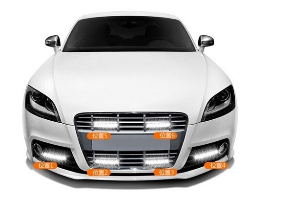 2 PCS LD-006 5730-6SMD 12W 1200LM 7000K White Light  Daytime Running Light.DC 12V