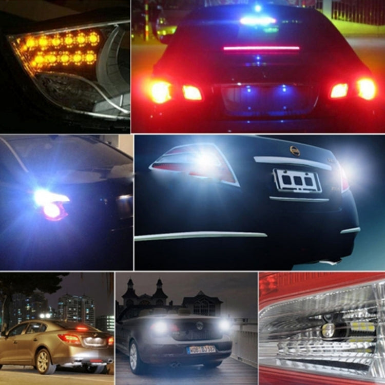 2 PCS T20/7440 10W 1000LM 6000K White + Yellow Light DRL&Turn Light with 20 SMD-5730-LED Lamps，DC 12-24V