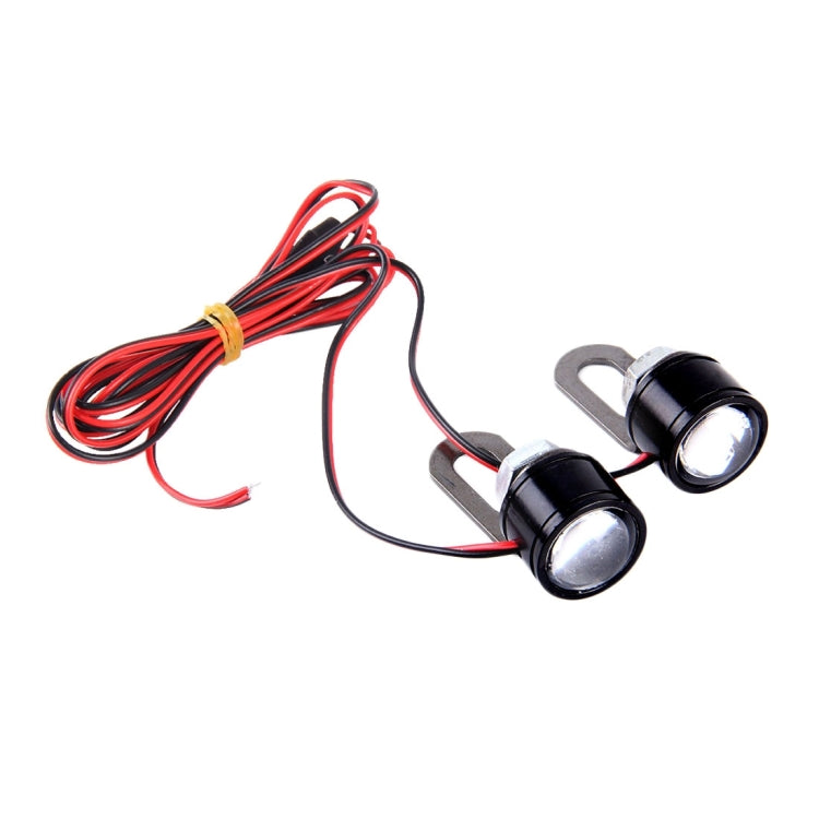 2 PCS 12V 3W  Blue Light Eagle Eyes LED Strobe Light For Motorcycle ，Wire Length: 90cm