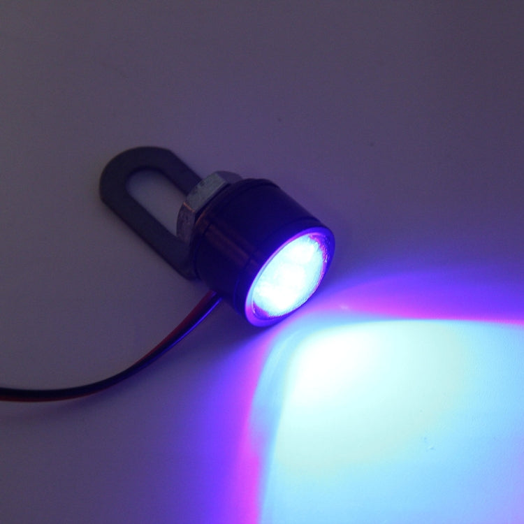 2 PCS 12V 3W  Blue Light Eagle Eyes LED Strobe Light For Motorcycle ，Wire Length: 90cm