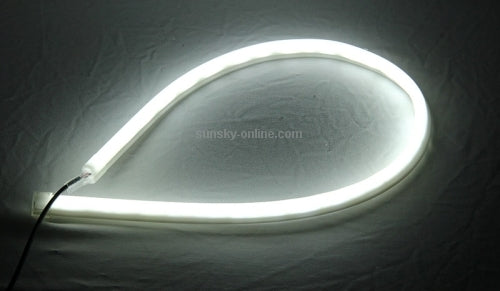 2 PCS 12V Car Daytime Running Lights Soft Article Lamp, White + Yellow Light, Length: 85cm