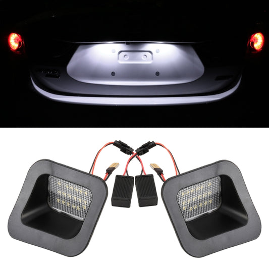 2 PCS DC12V / 2W / 6000K / 120LM Car LED License Plate Light 18LEDs SMD-3528 Lamps for Dodge, White Light