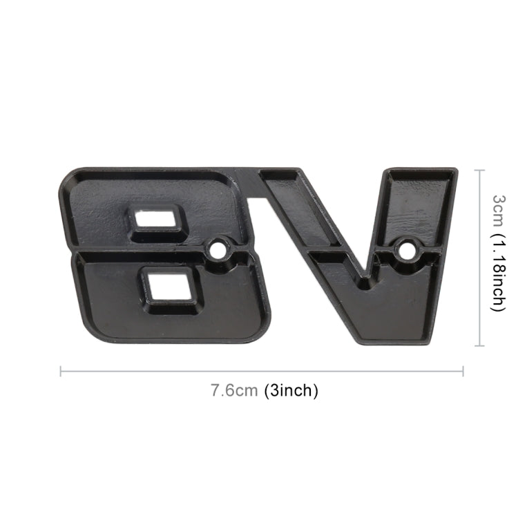 V8 Connect Shape Car Metal Body Decorative Sticker, Size : L