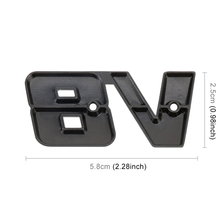 V8 Connect Shape Car Metal Body Decorative Sticker, Size : S