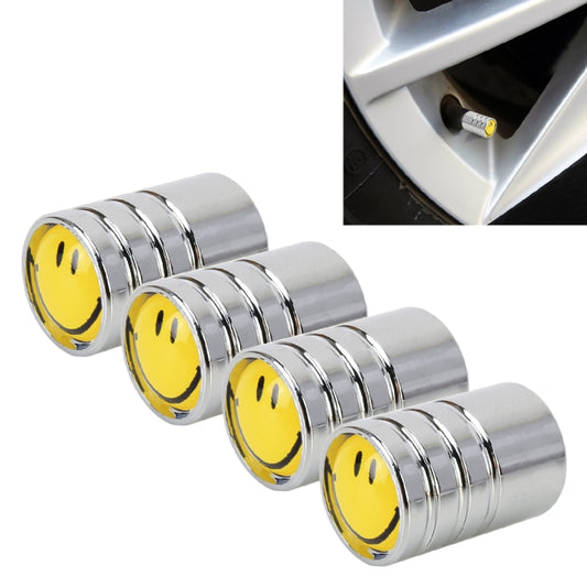 4 PCS Smile Pattern Gas Cap Mouthpiece Cover Gas Cap Tire Cap Car Motor Bicycle Tire Valve Caps