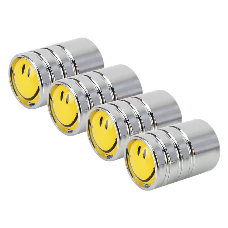 4 PCS Smile Pattern Gas Cap Mouthpiece Cover Gas Cap Tire Cap Car Motor Bicycle Tire Valve Caps