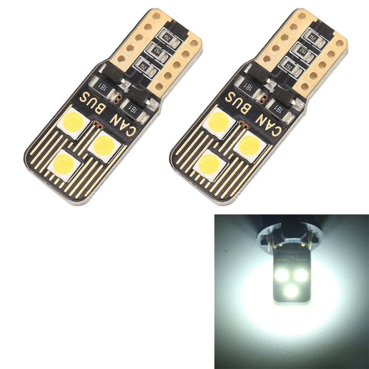 2 PCS T10 / W5W / 168 / 194 DC12V / 1.6W / 6000K / 110LM 6LEDs SMD-3030 Car Clearance Light, with Decoder