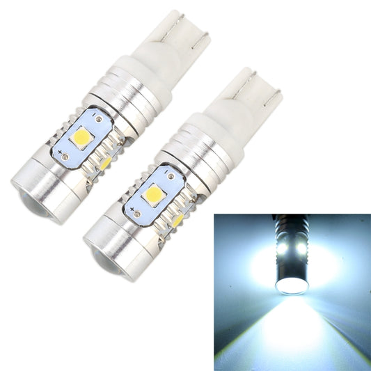 2 PCS T10 / W5W / 168 / 194 DC12V / 4.5W / 6000K / 360LM 6LEDs SMD-3030 Car Clearance Light, with Projector Lens Light