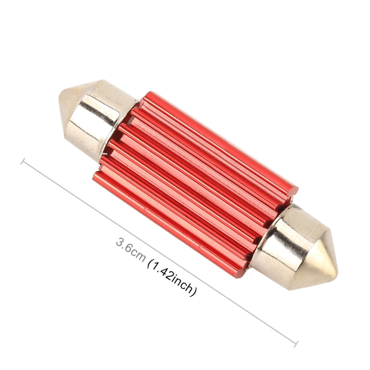 2 PCS 36mm DC12V / 2.2W / 6000K / 180LM 6LEDs SMD-3030 Car Reading Lamp