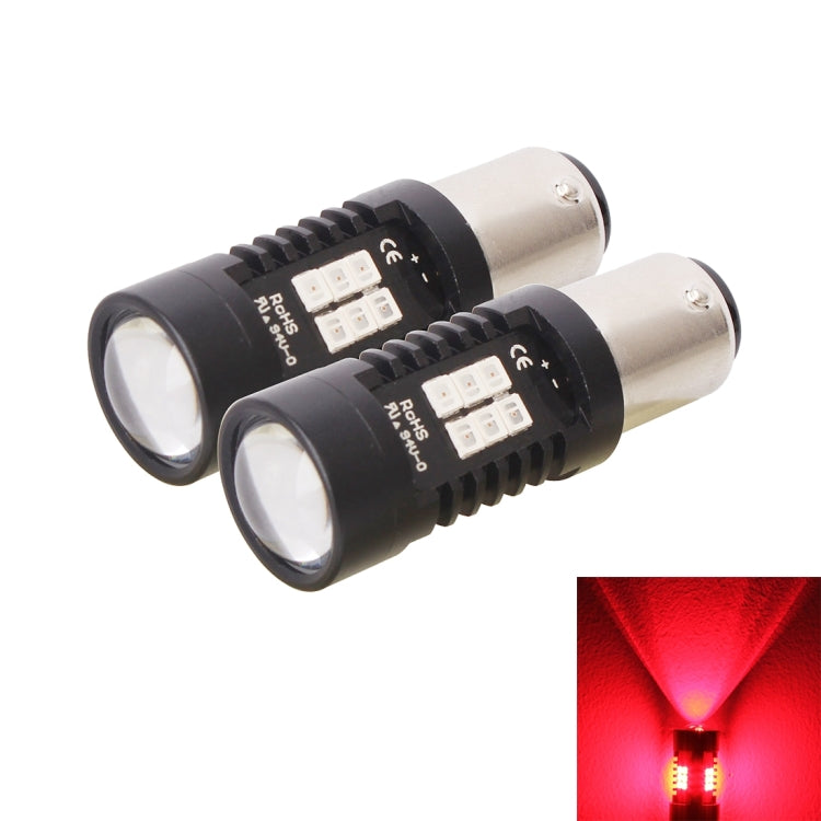 2 PCS 10.5W 1157-2835-21smd Red LED Car Brake Light Tail Light Bulb, DC 12-24V