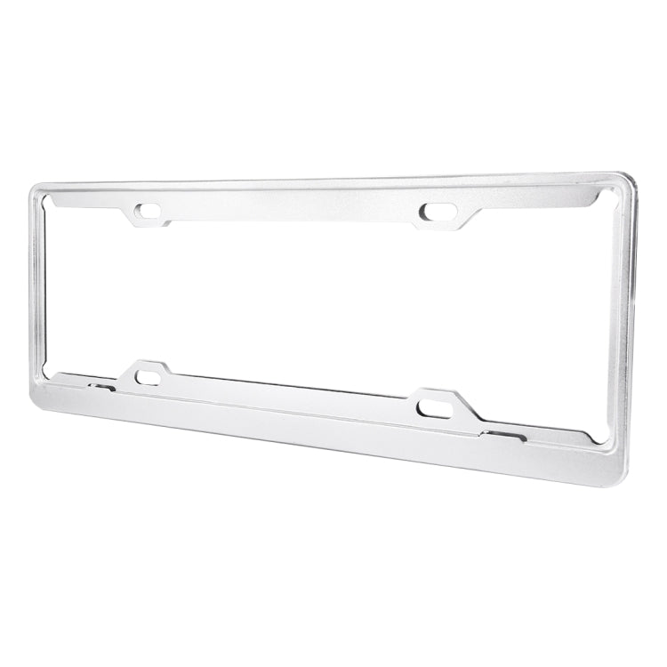 2 PCS Car License Plate Aerospace Aluminum Bracket Frame Holder Stand Mount(Silver)