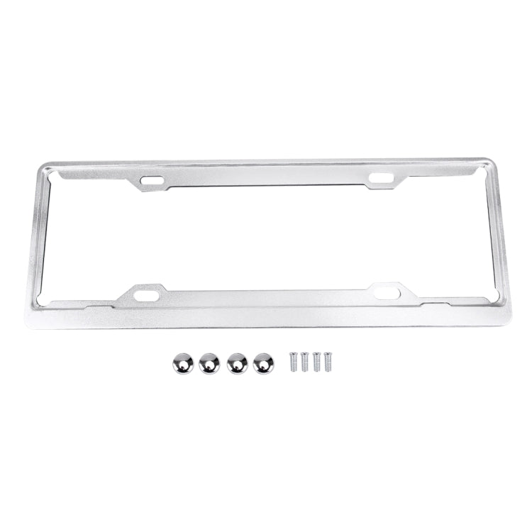 2 PCS Car License Plate Aerospace Aluminum Bracket Frame Holder Stand Mount(Silver)