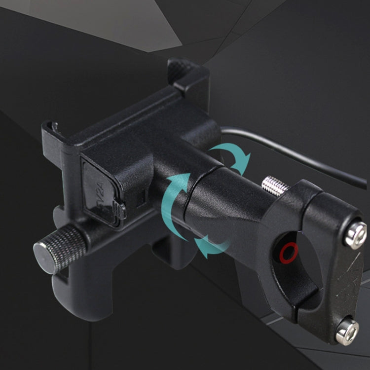 Portable Motorcycle Aluminium Alloy USB Charger Mobile Phone Holder, Handlebars Version